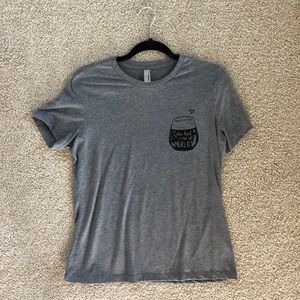 Thread Tank "You Had Me At Merlot" Graphic Tee - Gray - M